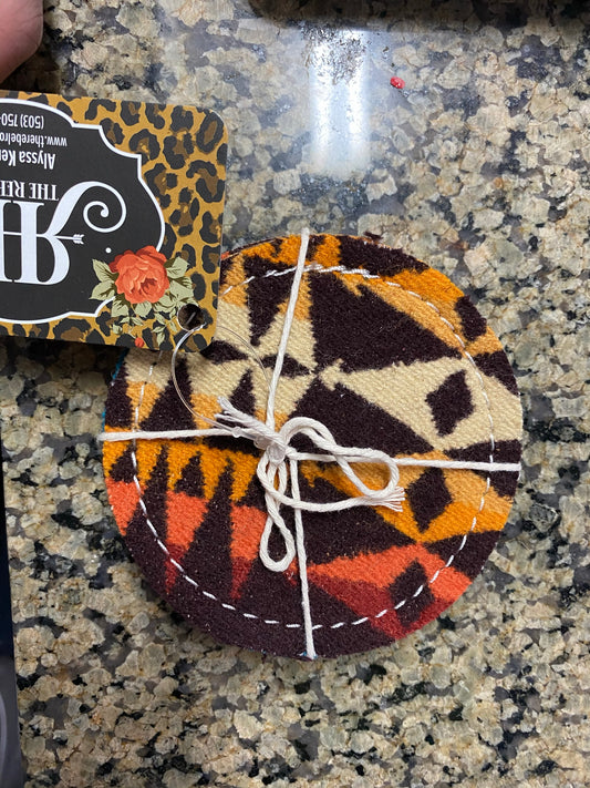 Pendleton Wool Coasters - Brown & Orange