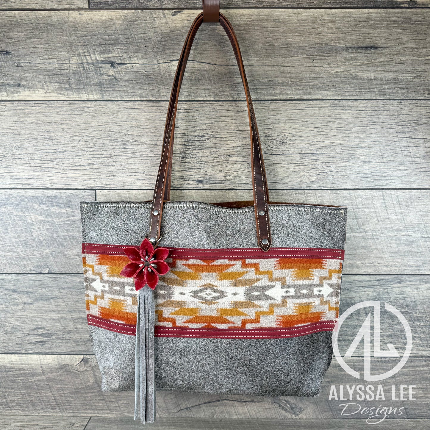 Aubree - Grey on Cowhide w/Red Mesilla (#006)