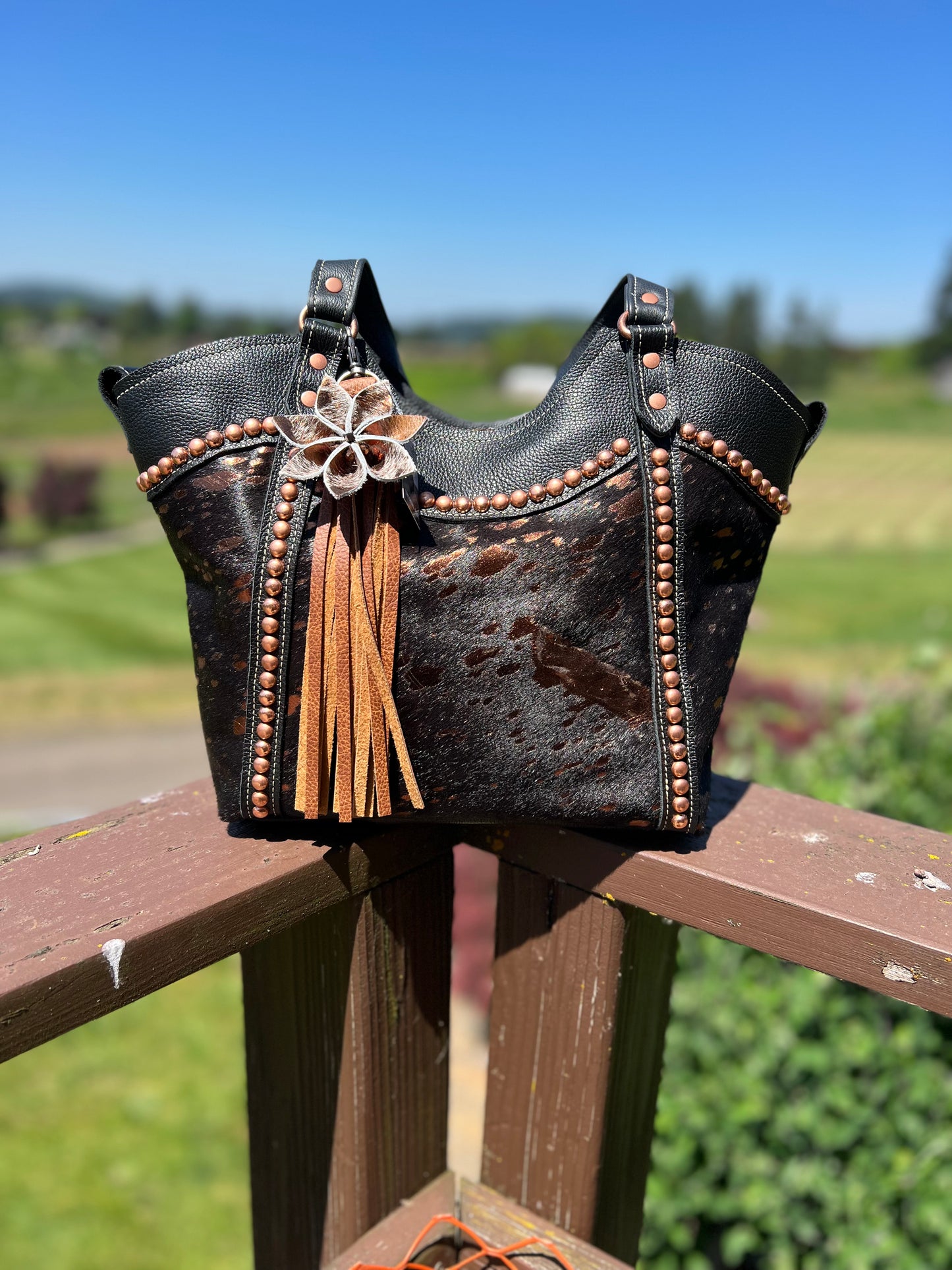 “Her” - Black & Copper Cowhide (Large)