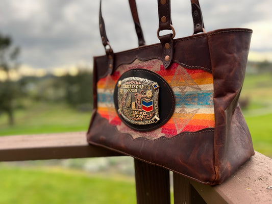 Buckle Bunny Trophy Buckle Bag #002 - Chocolate Leather & Sierra Ridge