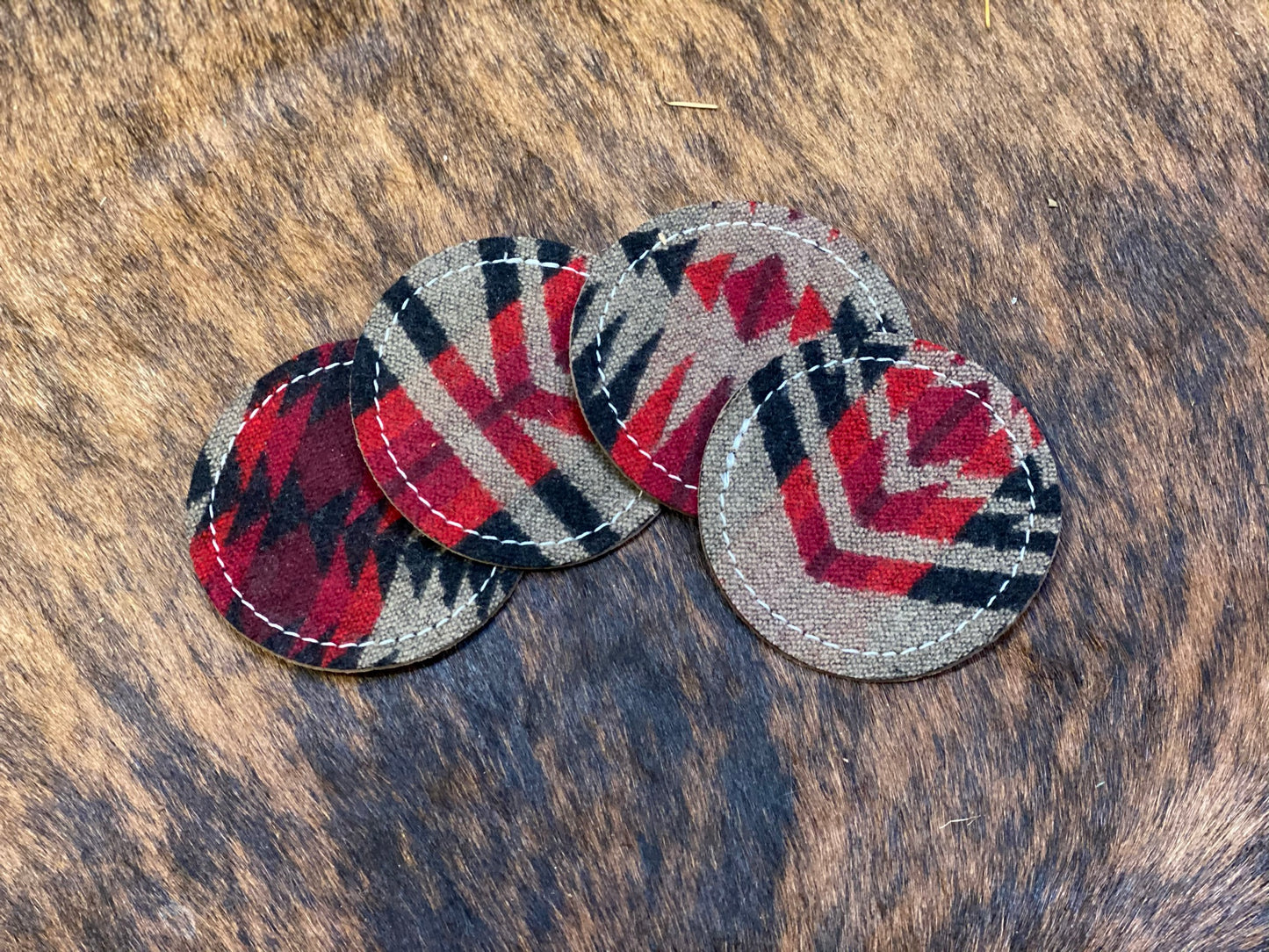 Pendleton Wool Coasters - Black, Tan, Red