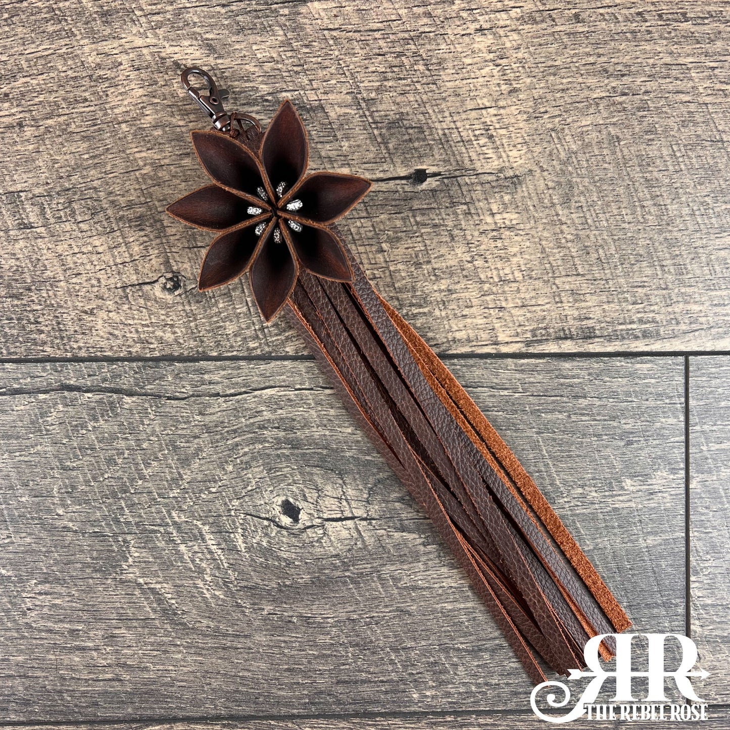Flower Fringe Tassel - Chocolate Leather